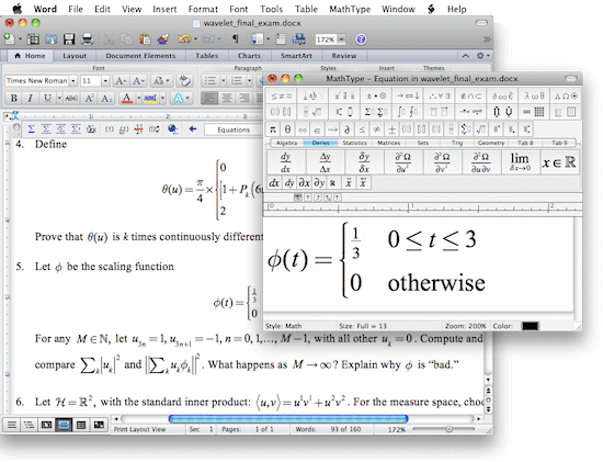 microsoft word equation editor divide